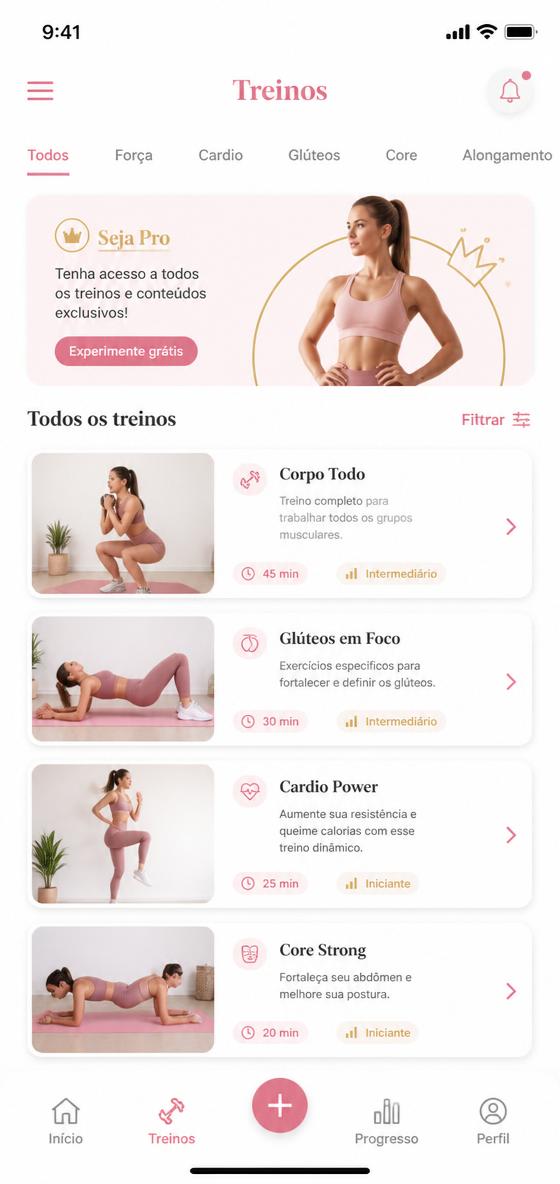 Tela Treino